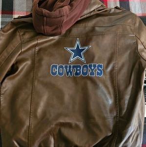 NFL offical leather dallas cowboys aviation jacket